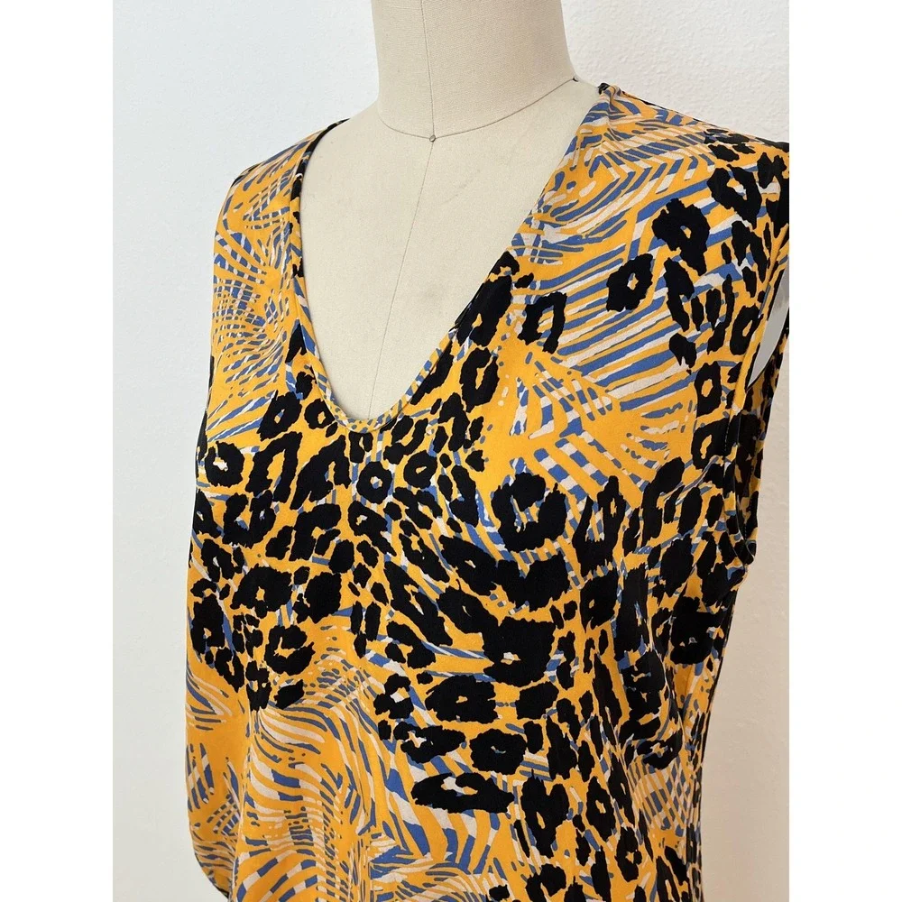 Maria Cornejo Silk Dress Animalia Bias Cut Womens 4 Leopard Animal Print USA - Picture 4 of 15